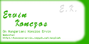 ervin konczos business card